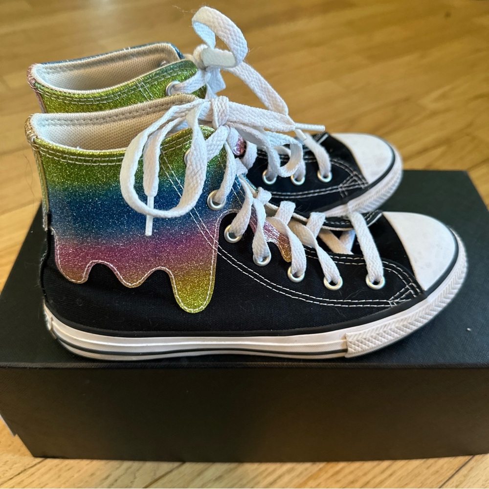 Converse Artistic Blue and Black High-Top Sneakers